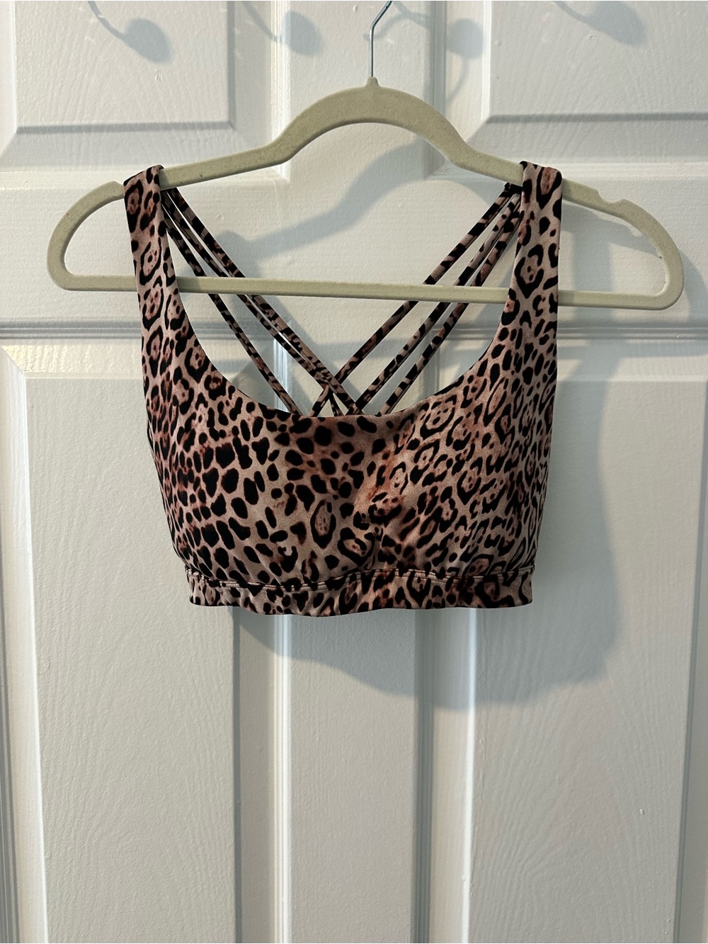 Victoria's Secret Leopard Print Strappy Sports Bra